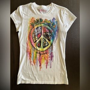 Rare Hard Rock Cafe Hollywood Rhinestone accented T-shirt Size L
